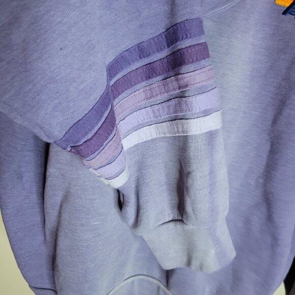 **UNISEX Aviator Nation V-Neck 5 Stripe Sweatshirt in Faded Grape - Picture 2 of 9